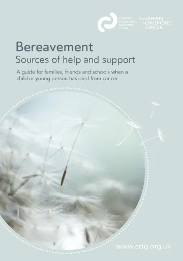 Front cover of booklet Bereavement - sources of help and support
