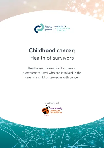 Front cover for GP factsheet - Childhood cancer: health of survivors